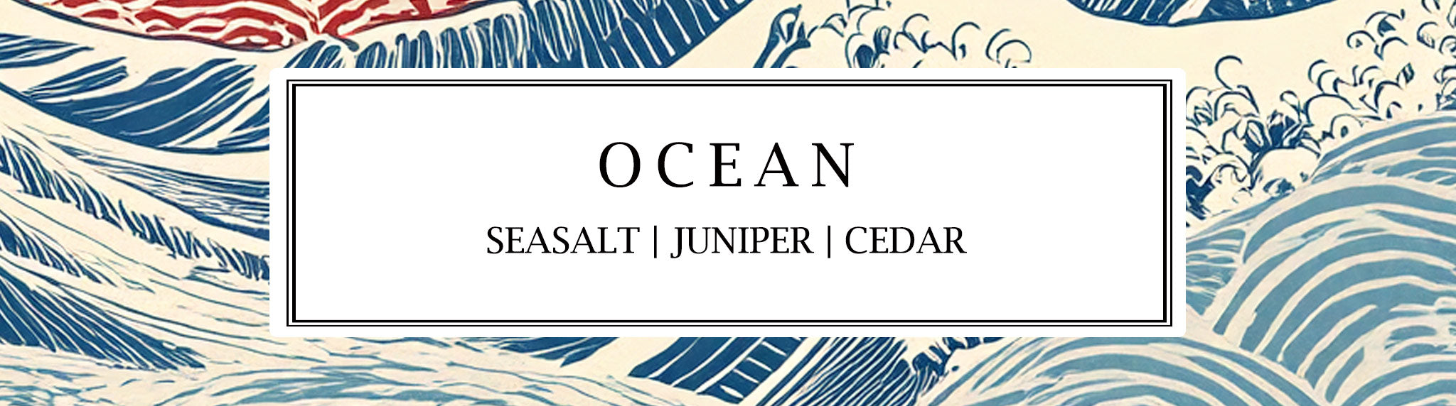 A powerful oceanic wave crashing, capturing the refreshing scent of Parkminster’s Ocean fragrance with notes of sea salt, juniper, and cedar.