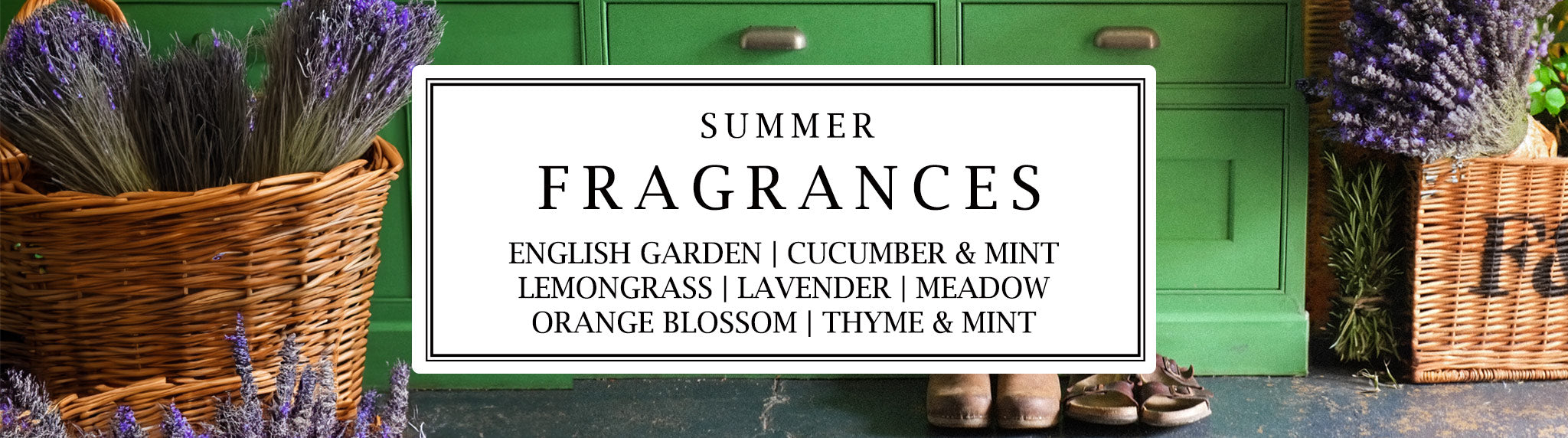 Summer Fragrances Collection from Parkminster Home Fragrance Company scented candles diffusers room sprays refills tealights soy wax plant based natural scents made in Cornwall