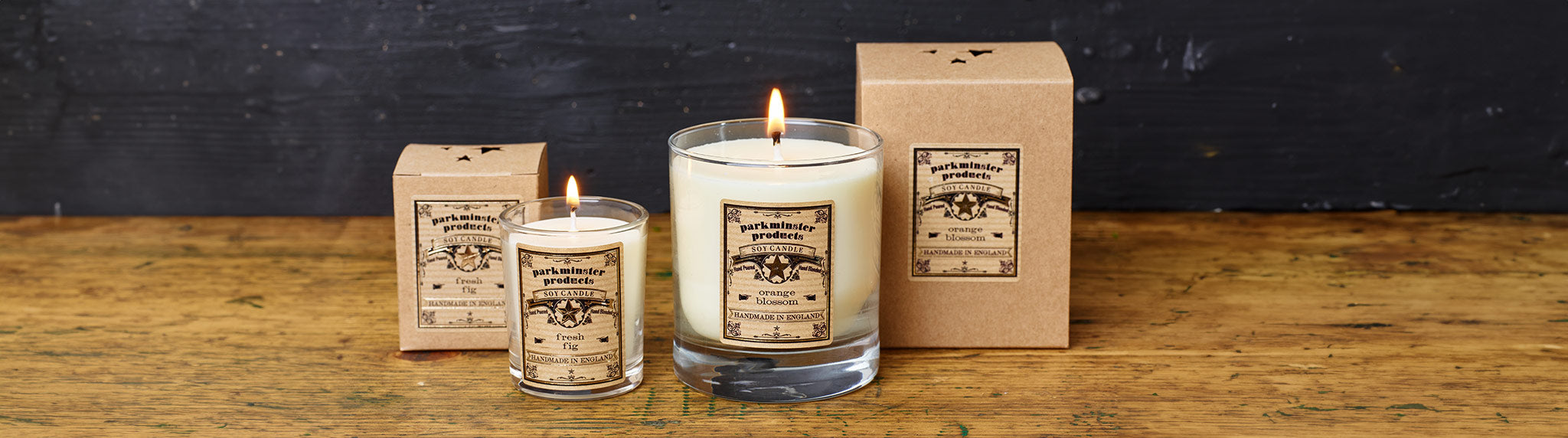 Parkminster's Star Collection Votive Candles: Meticulously crafted in our Cornish workshop, available in large and small sizes.