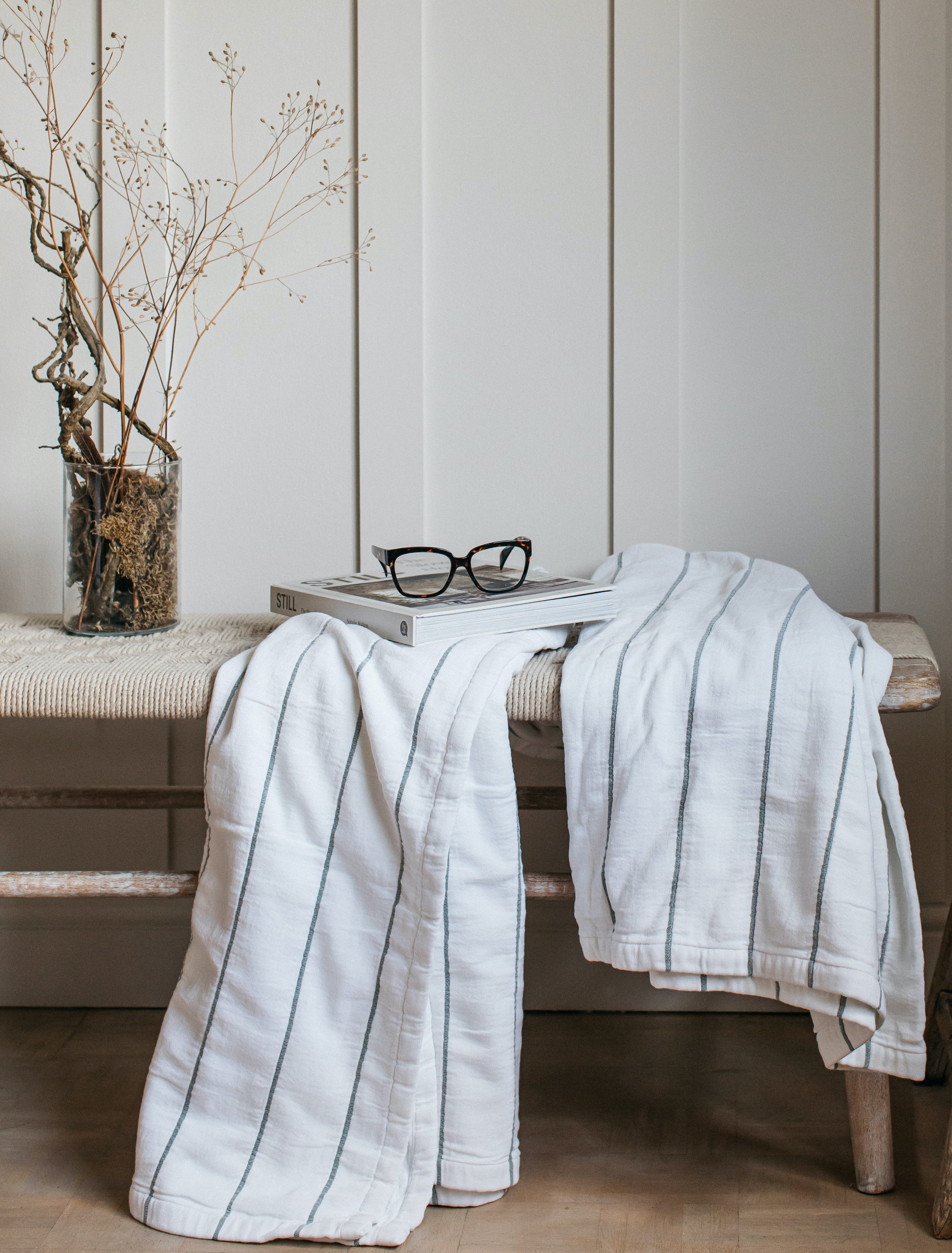 The Brighton Pavilion Bold Stripe Washed Linen Cushion Blue 60x60cm home decor piece curated by Parkminster Living