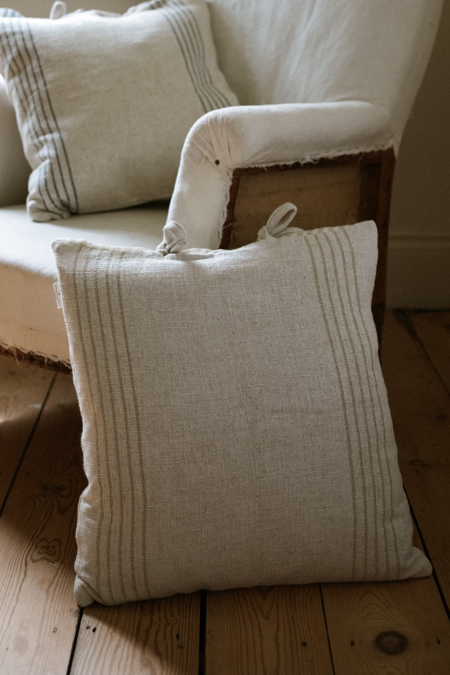 The St Ives Stripe Cushion 45x45cm Antique Cream curated home decor piece by Parkminster Living