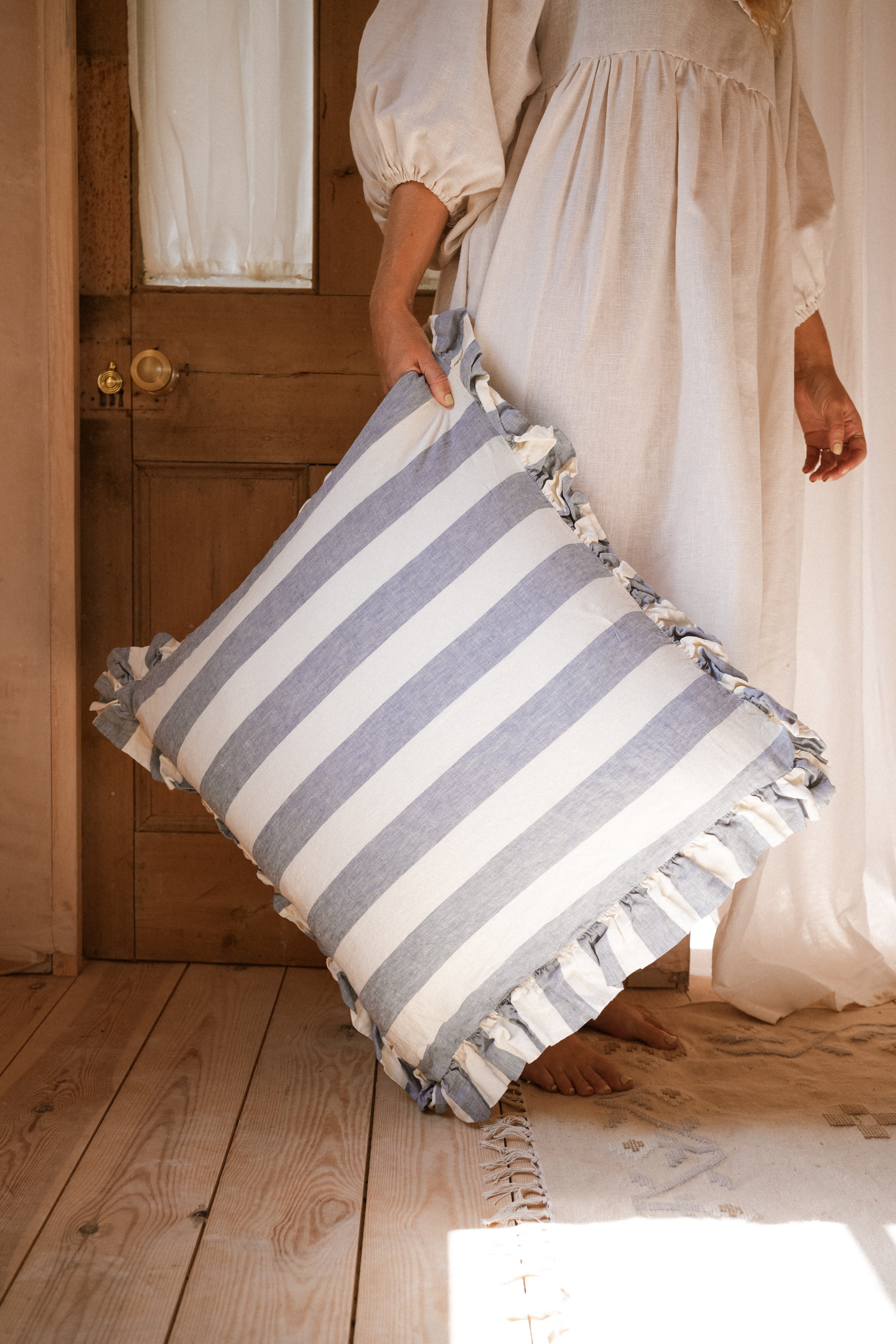 Harbour Stripe Seagrass Belly Baskets - Red home decor piece curated by Parkminster Living