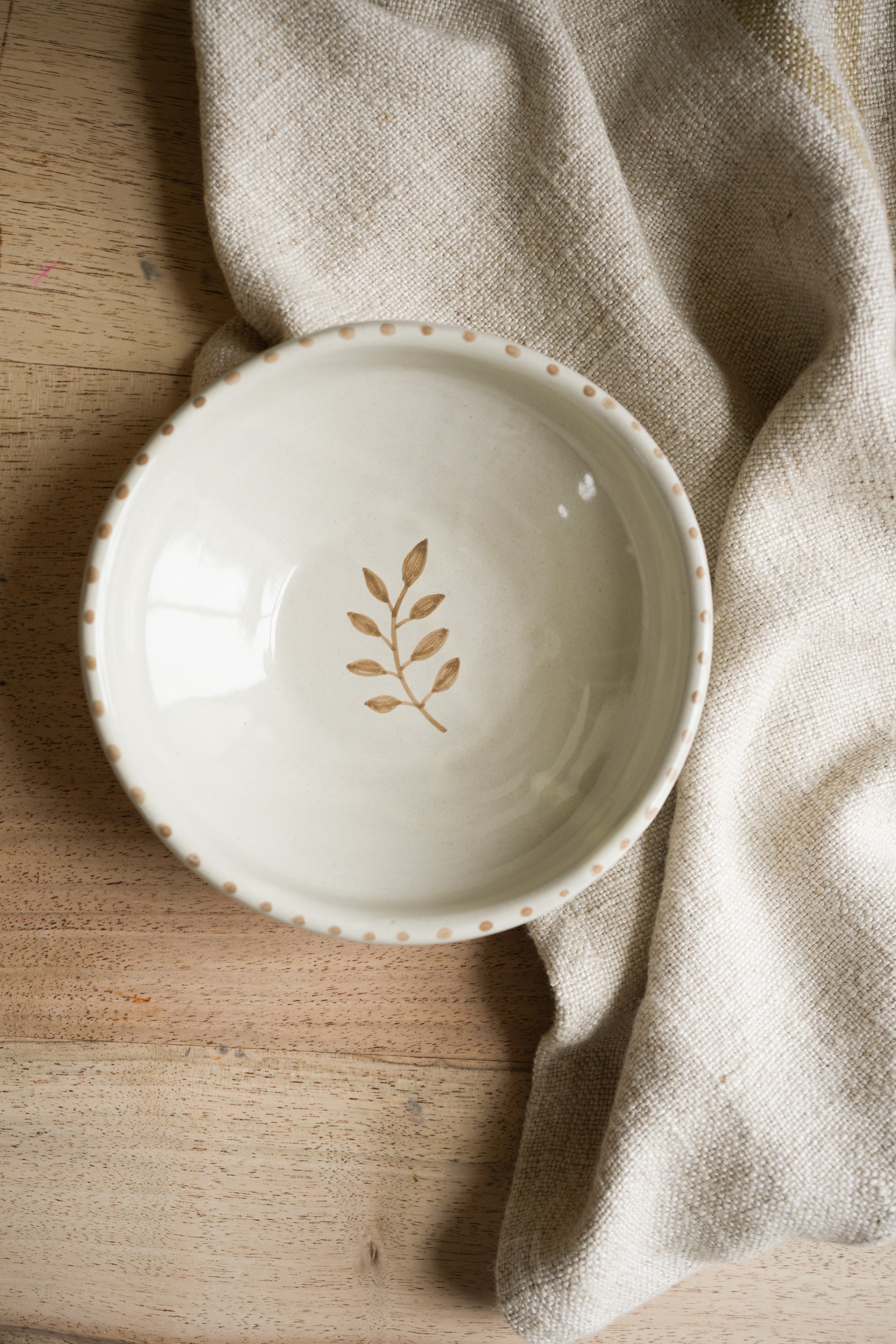 Hand Painted Botanic Snack Bowl - Taupe curated home decor piece by Parkminster Living