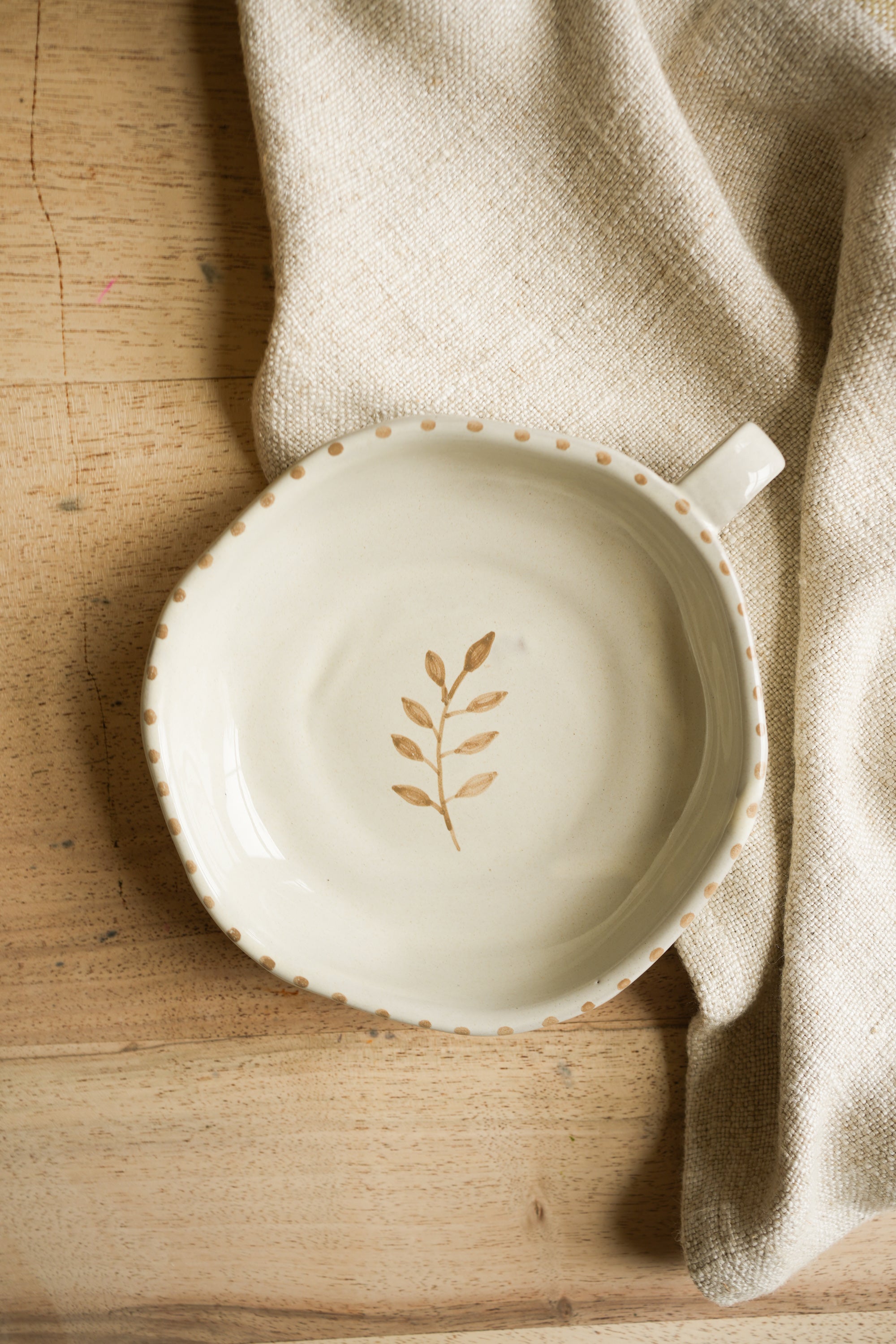 Hand Painted Botanic Dish - Taupe curated home decor piece by Parkminster Living