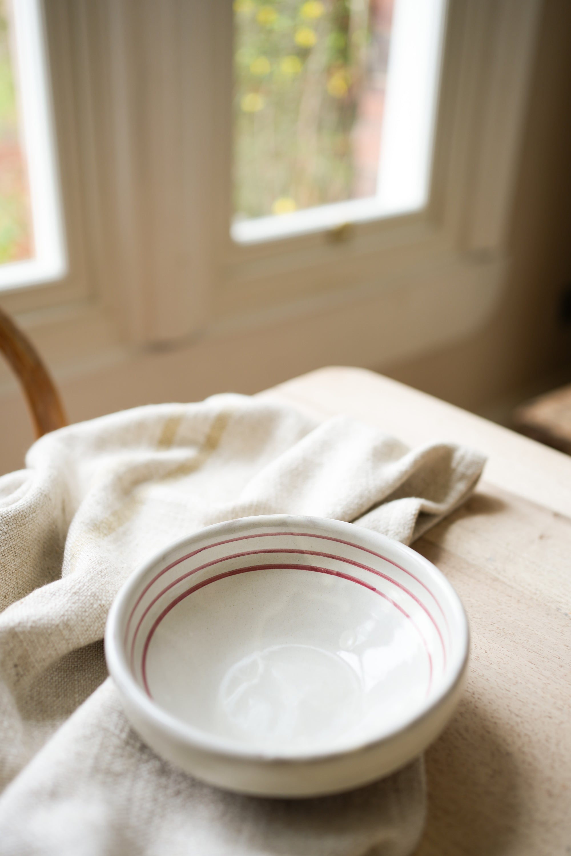 Hand Painted Breton Stripe Snack Bowl - Brick curated home decor piece by Parkminster Living