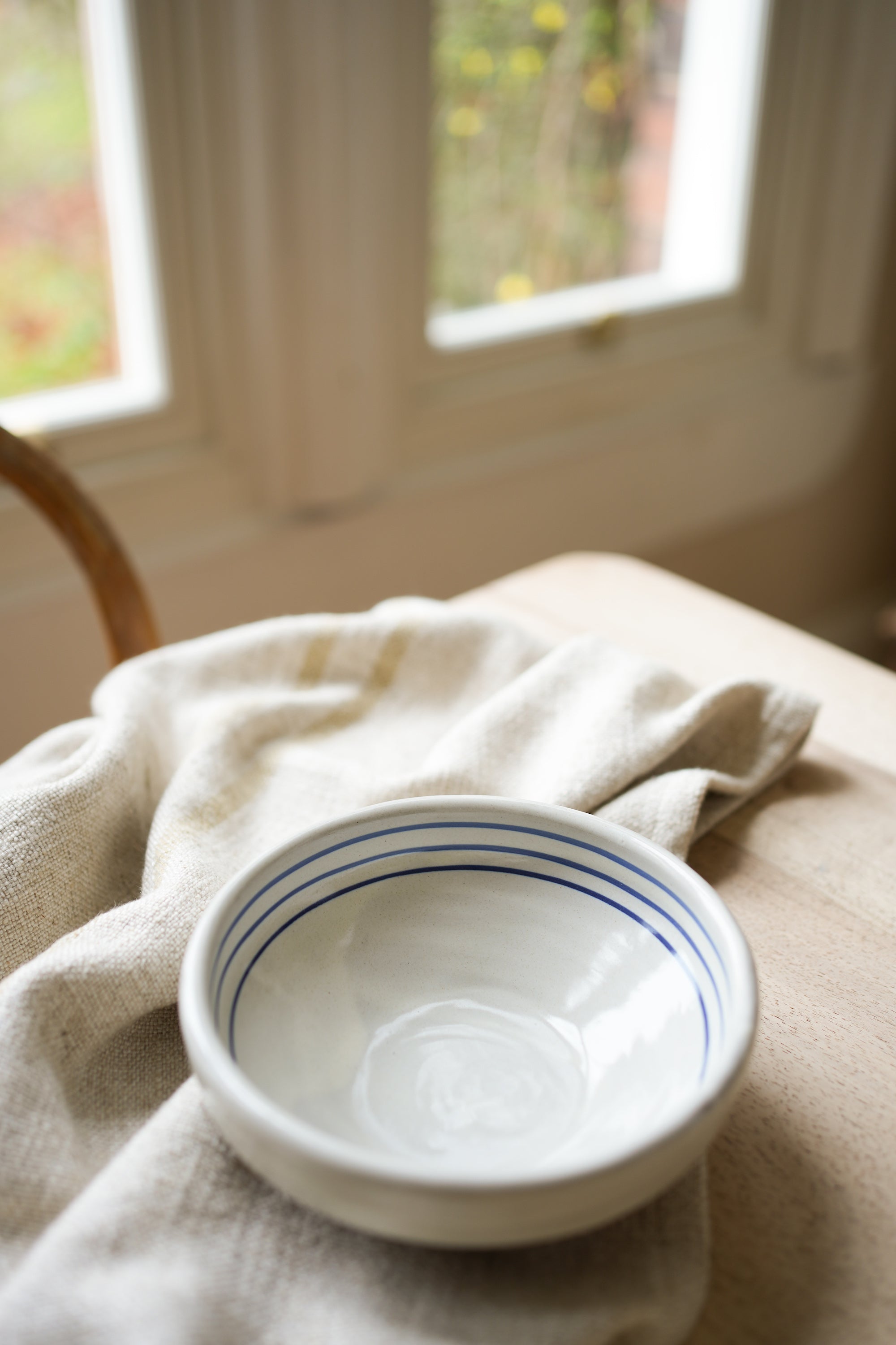 Hand Painted Breton Stripe Snack Bowl - Ink curated home decor piece by Parkminster Living