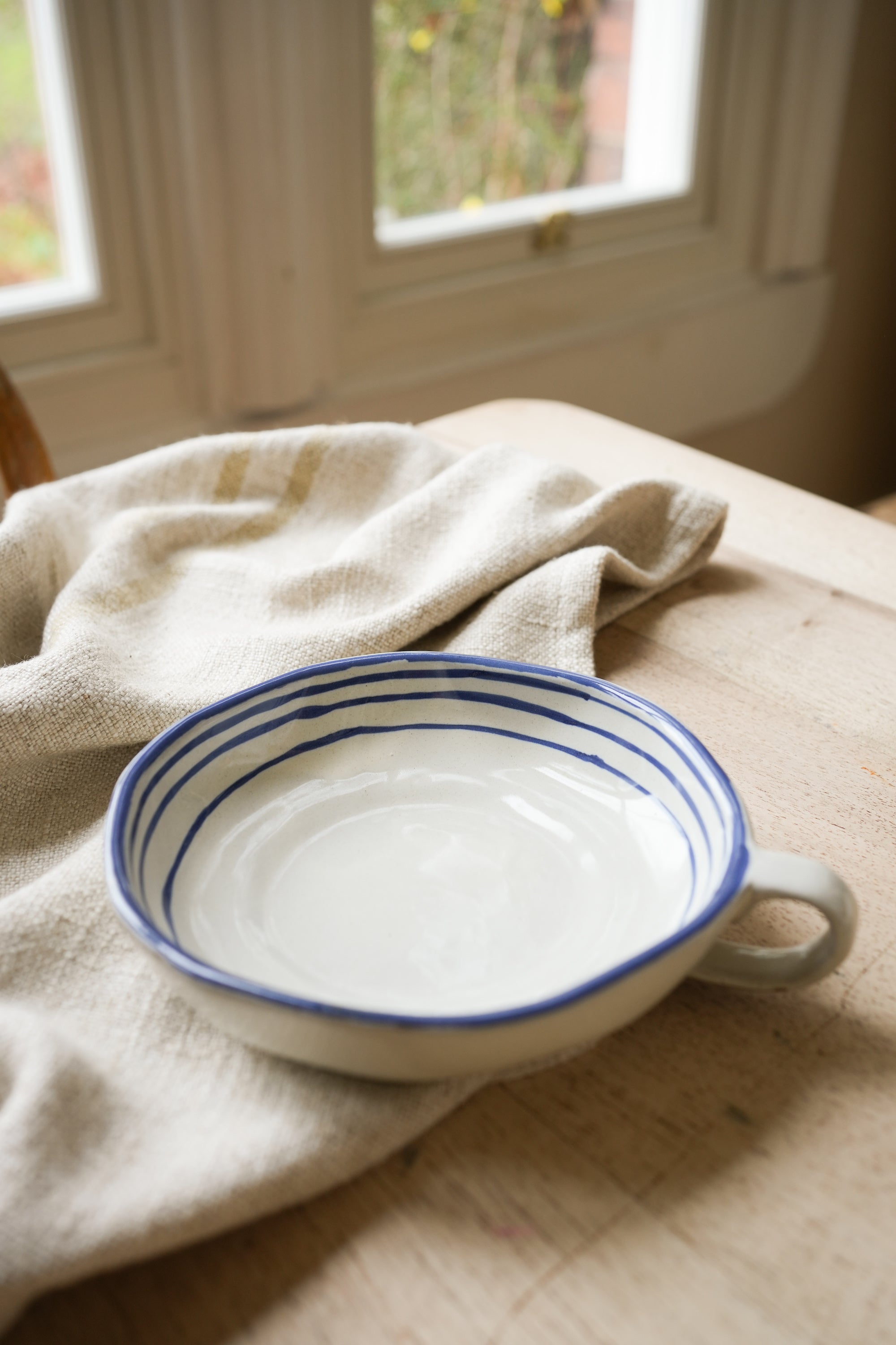 Hand Painted Breton Stripe Dish - Ink curated home decor piece by Parkminster Living