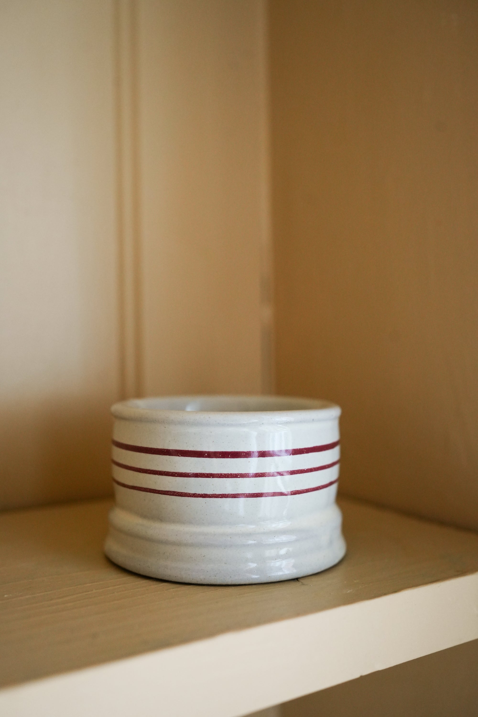 Hand Painted Breton Stripe Tea Light/Dip Bowl - Brick curated home decor piece by Parkminster Living