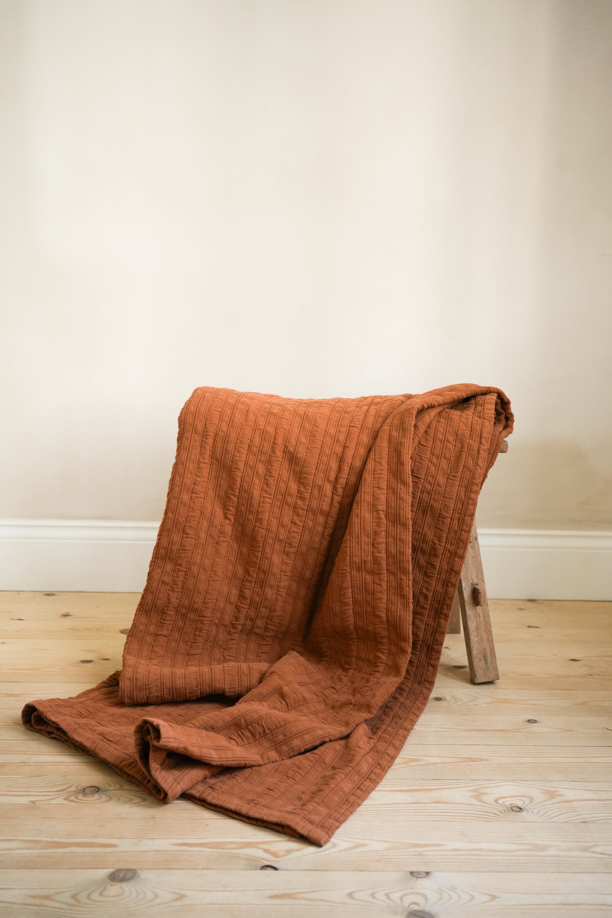 The Somerset Stripe Matelasse Bedspread 220x230 Ginger curated home decor piece by Parkminster Living