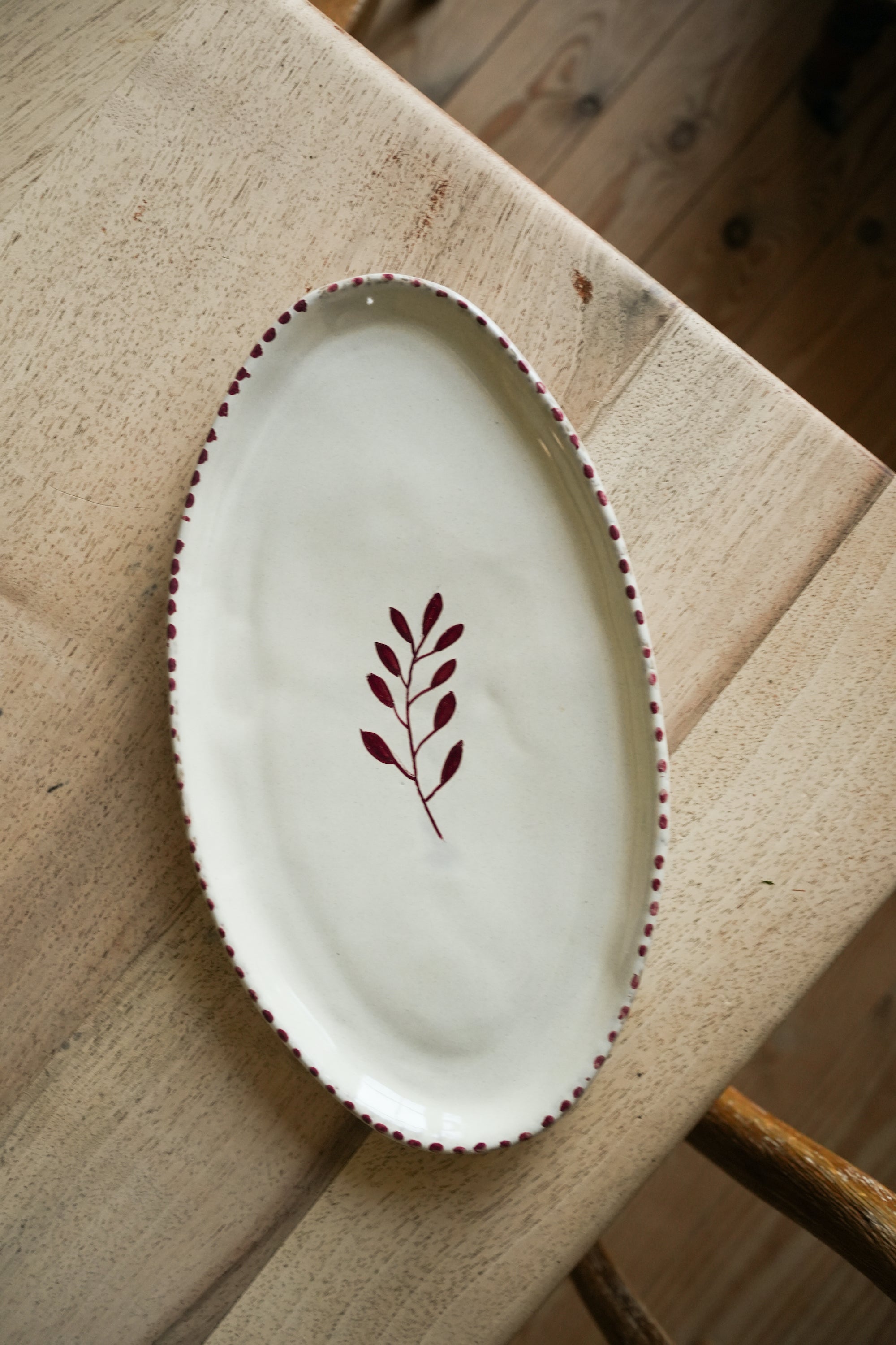 Hand Painted Botanic Oval Plate - Brick curated home decor piece by Parkminster Living