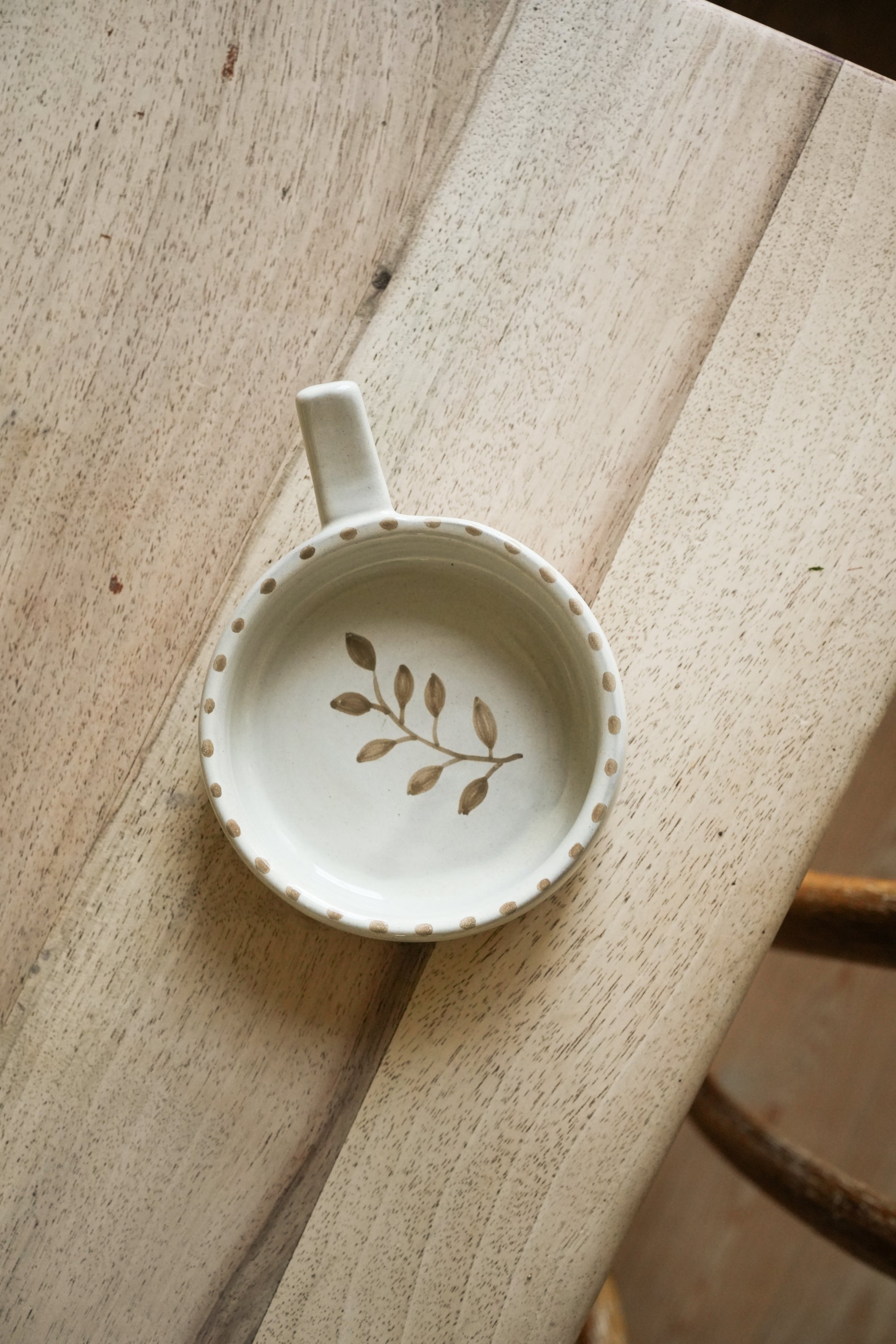 Hand Painted Botanic Olive Dish - Taupe curated home decor piece by Parkminster Living