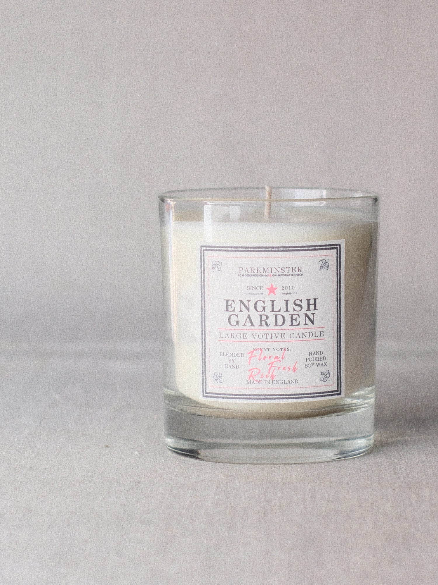 an English Garden Floral scented candle made using Soy Wax by Parkminster