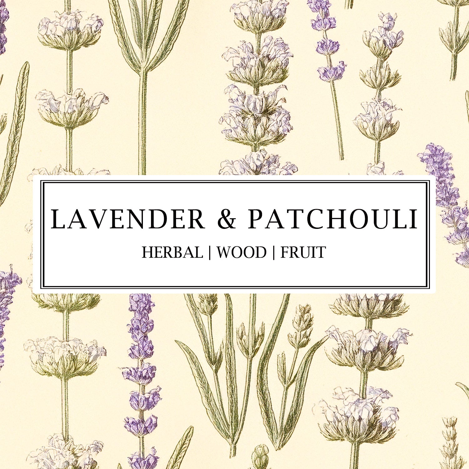 Lavender & Patchouli natural candle and bath salts – A soothing blend of fresh floral lavender and earthy patchouli, made with plant-based ingredients.