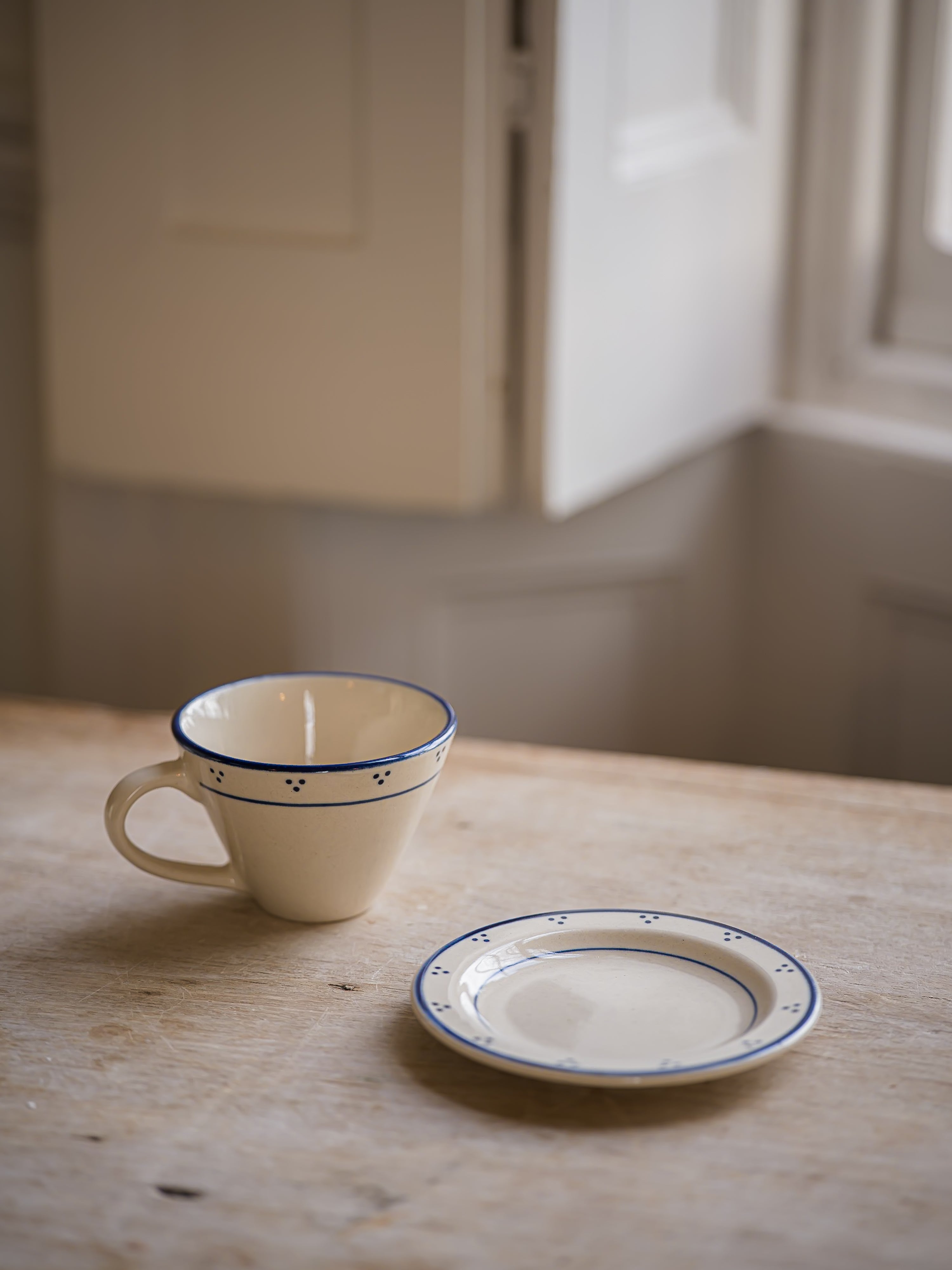 The Breakfast Collection Tea Cup & Plate - Blue curated home decor piece by Parkminster Living
