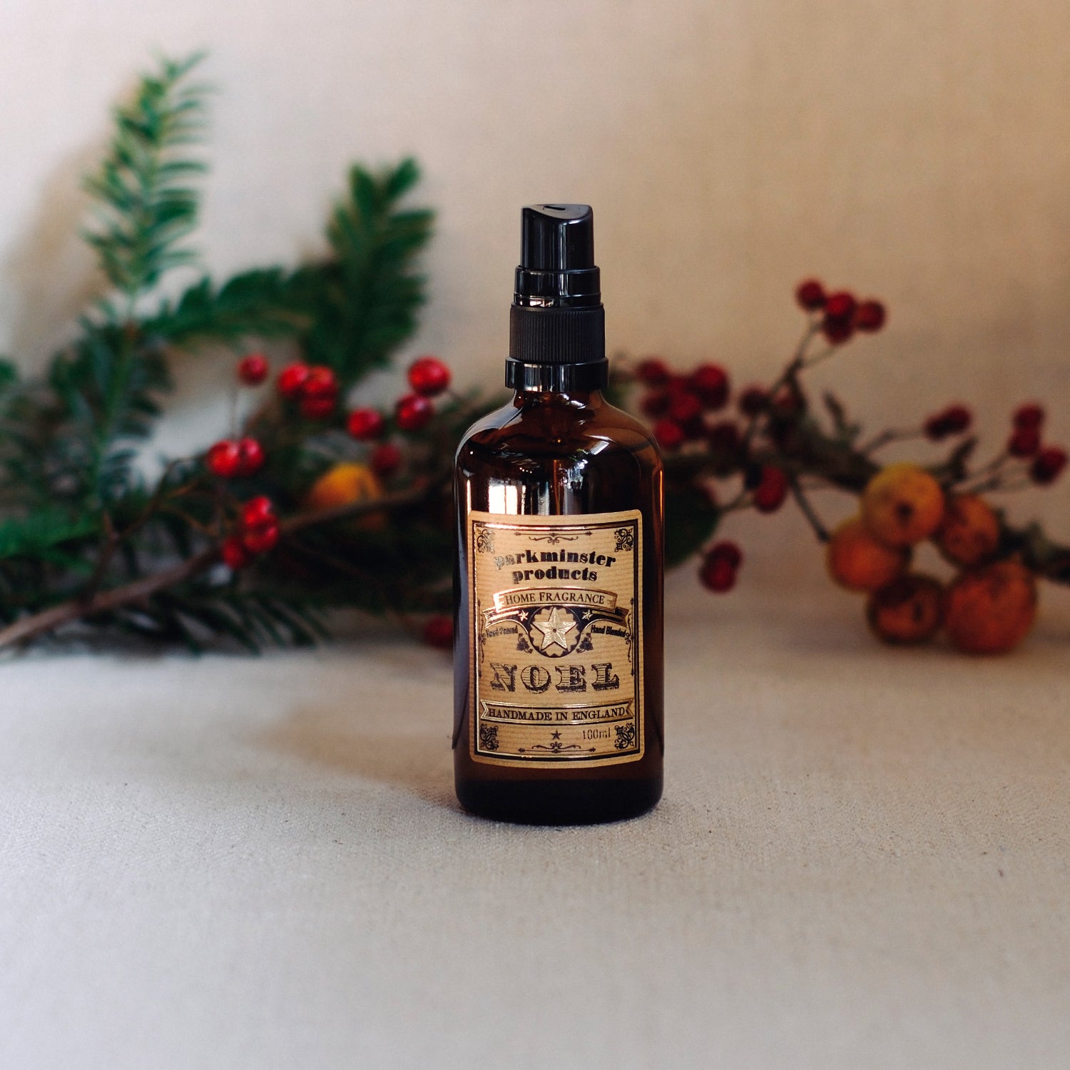 NOEL Fragranced Room Mist from Parkminster Home Fragrance Co - Cornwall - the perfect way to spritz Christmas into your home - a great Christmas Gift too!