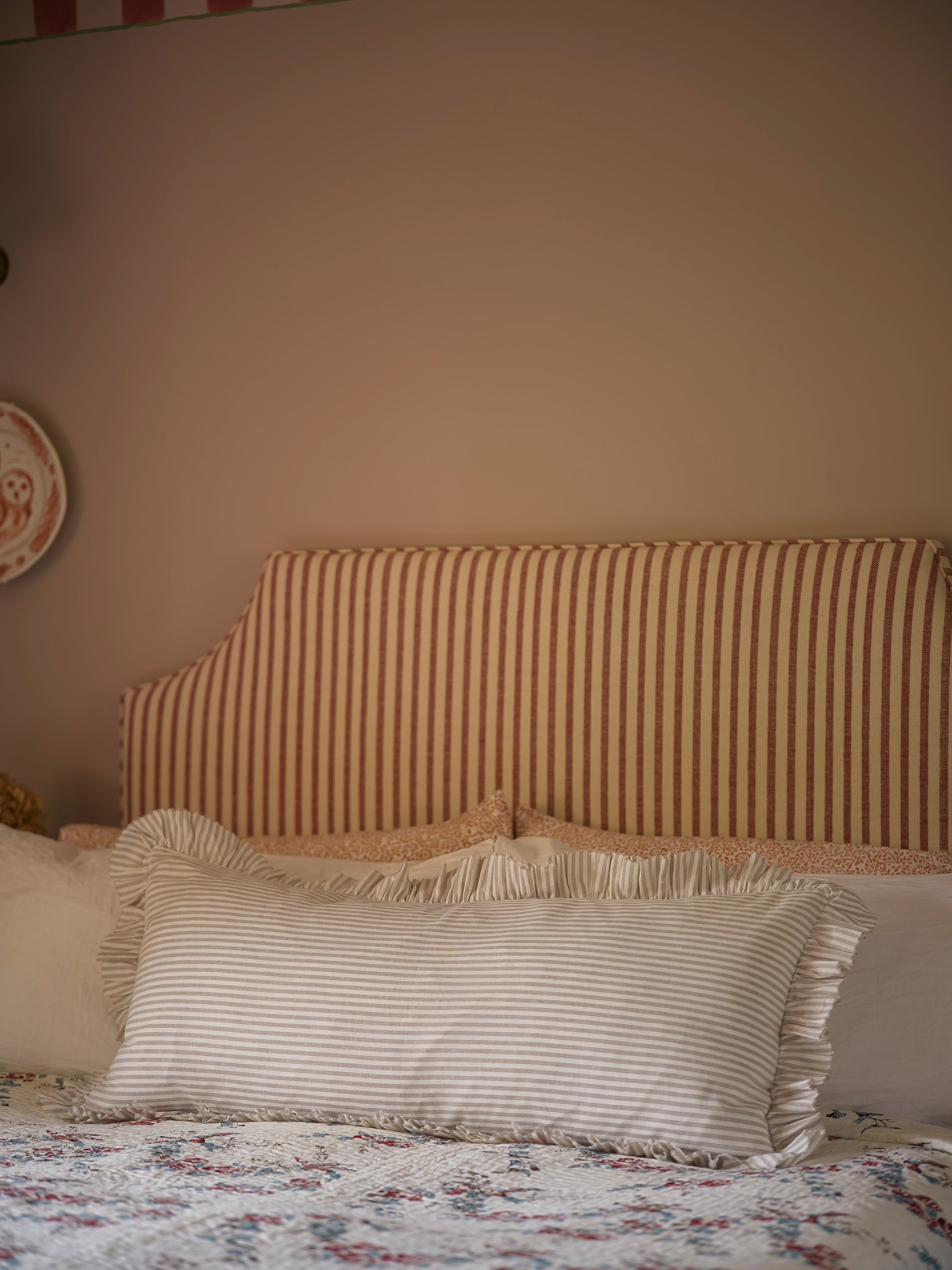 Striped Bolster Cushion with Frill curated home decor piece by Parkminster Living