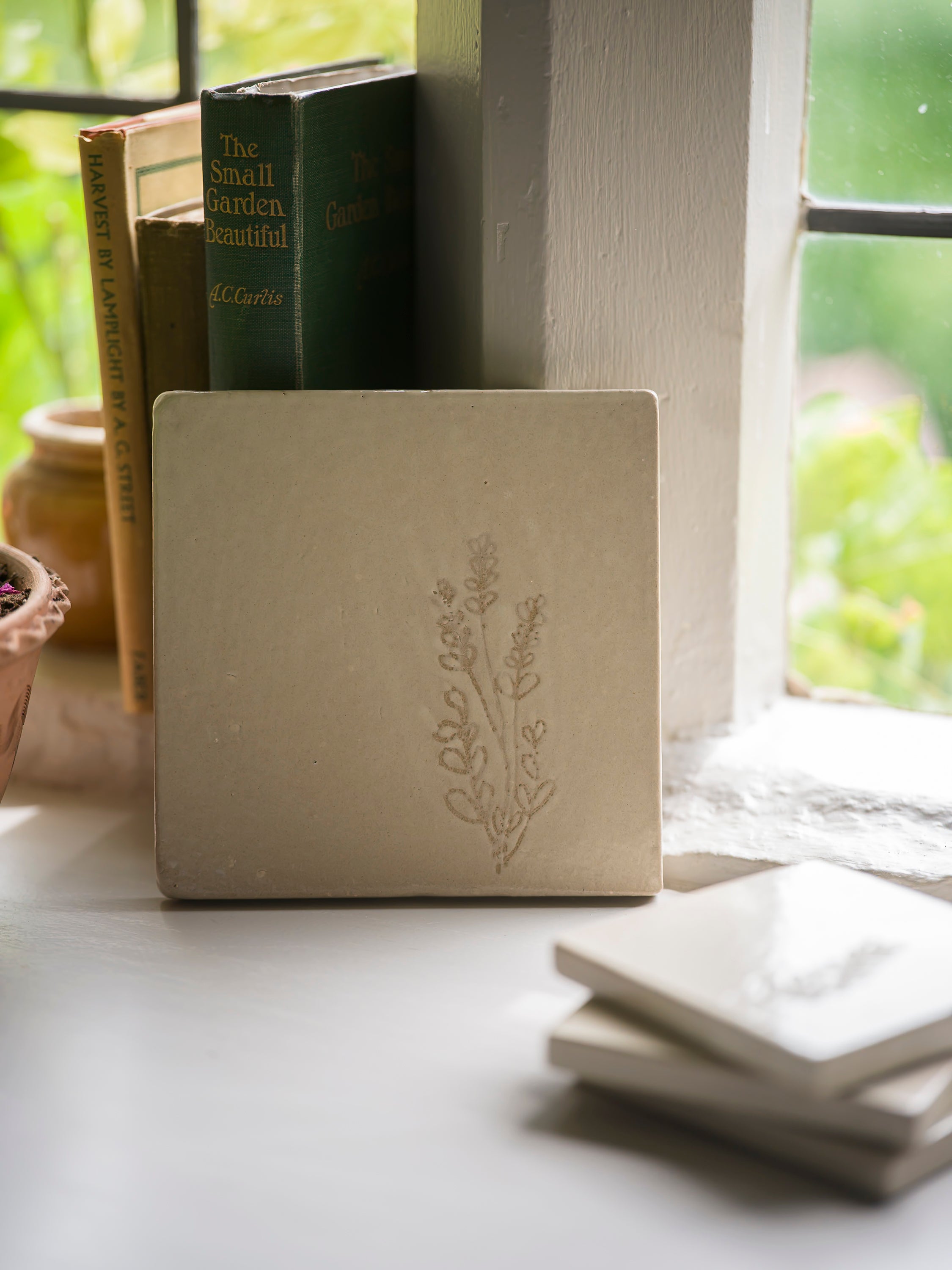 Studio Pottery Tile/Stand - Lavender curated home decor piece by Parkminster Living