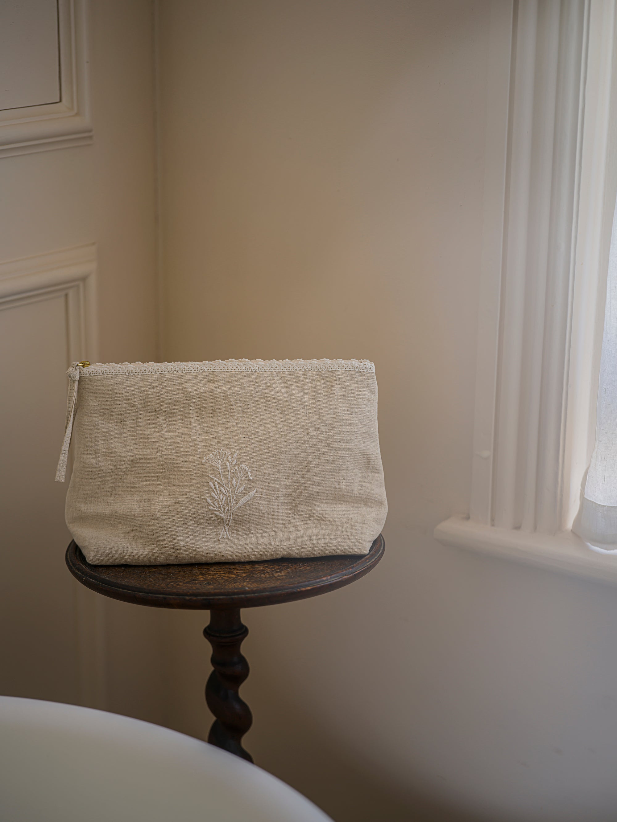 Linen & Lace Cosmetic Pouch curated home decor piece by Parkminster Living
