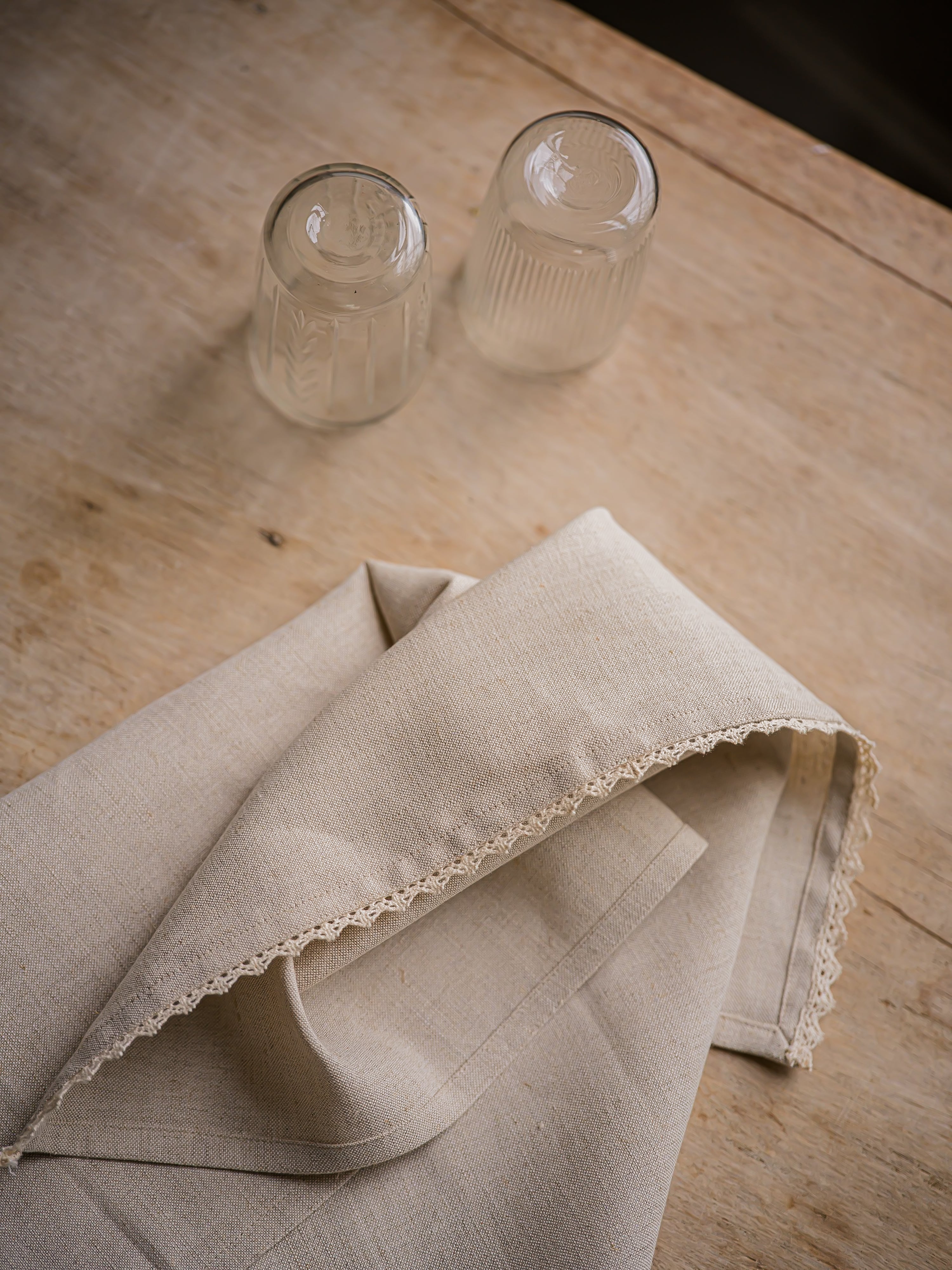 Linen & Lace Napkin - Natural Set of 4 curated home decor piece by Parkminster Living