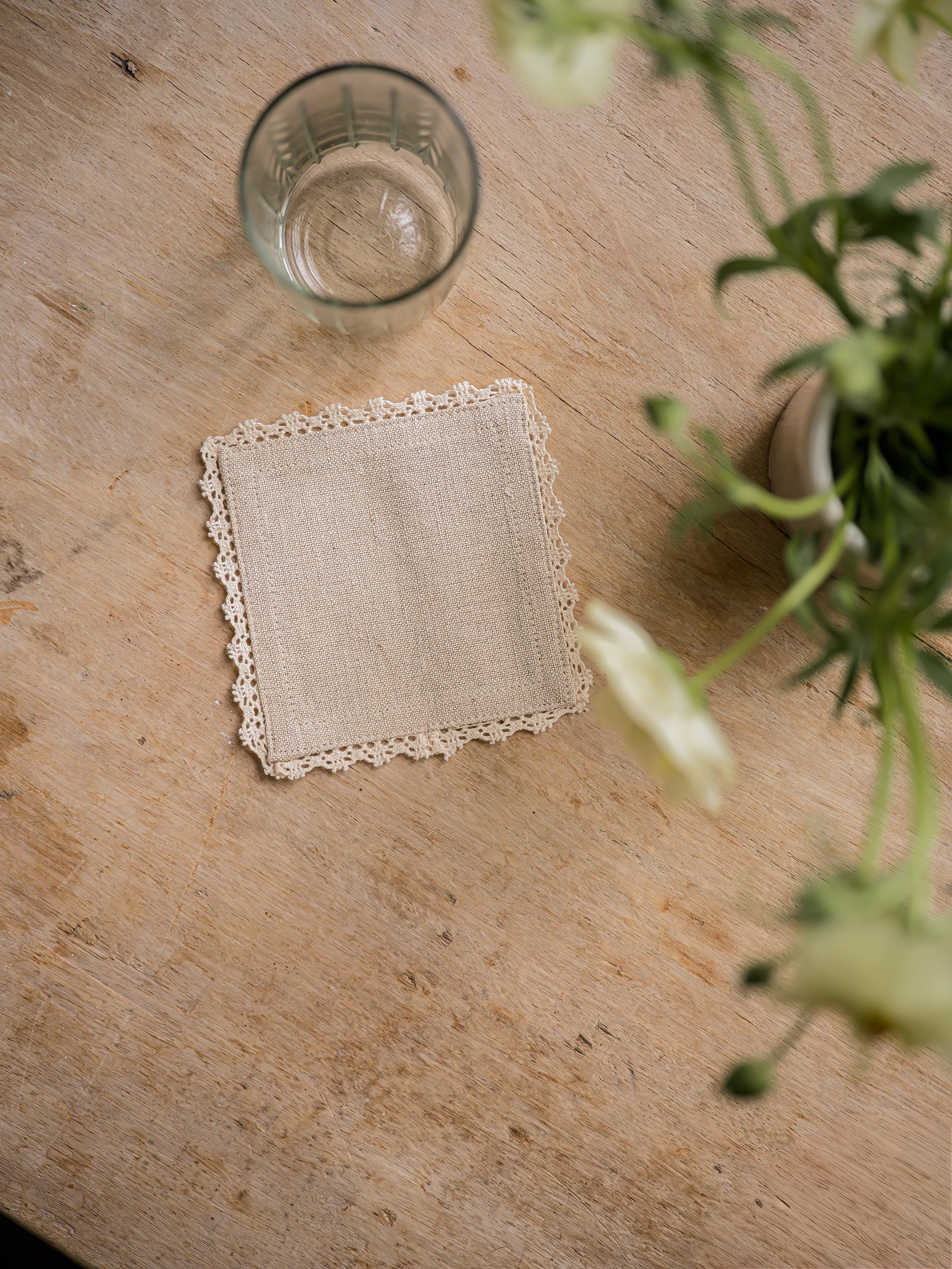 Linen & Lace Coasters - Natural curated home decor piece by Parkminster Living