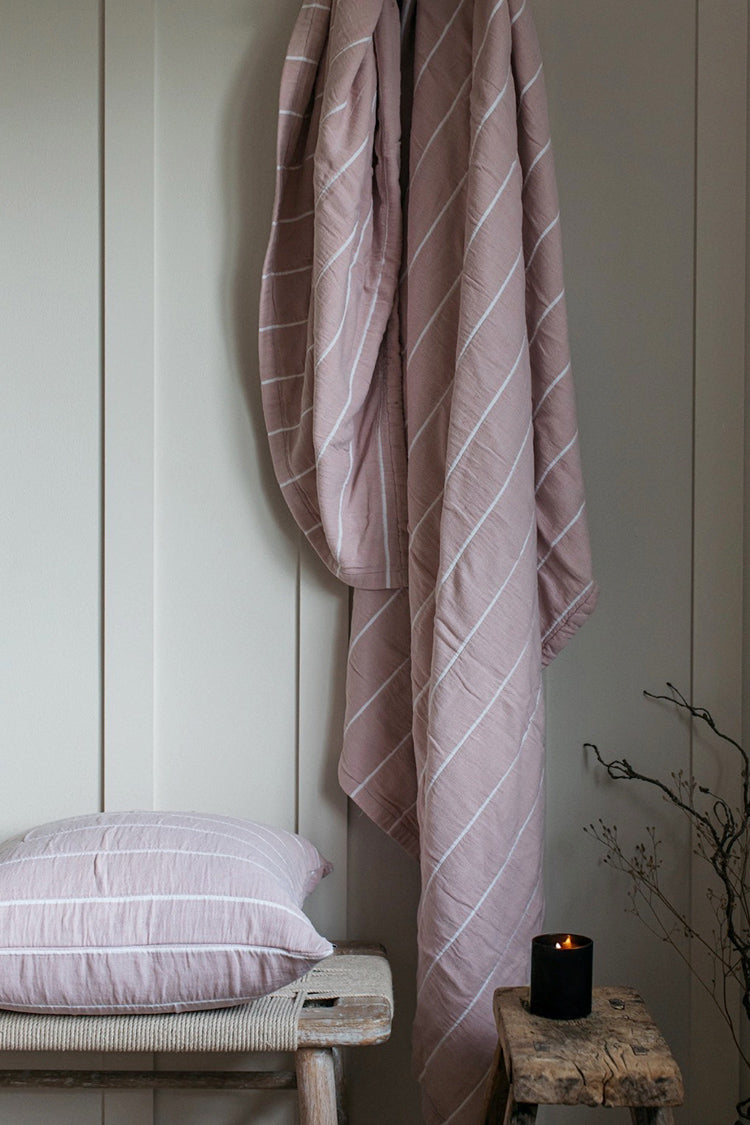 Ebino Wide Stripe Throw - Blush from Parkminster Living