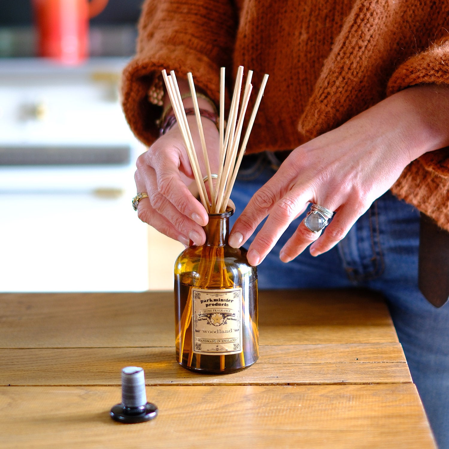 Immerse your home in the rich, earthy, smoky, and woodsy aroma of Woodland with Parkminster's 200ml amber glass Apothecary Reed Diffuser. Handcrafted in our Cornish workshop, this stylish diffuser combines contemporary glassware with 100% plant-based ingredients for a natural and evocative fragrance