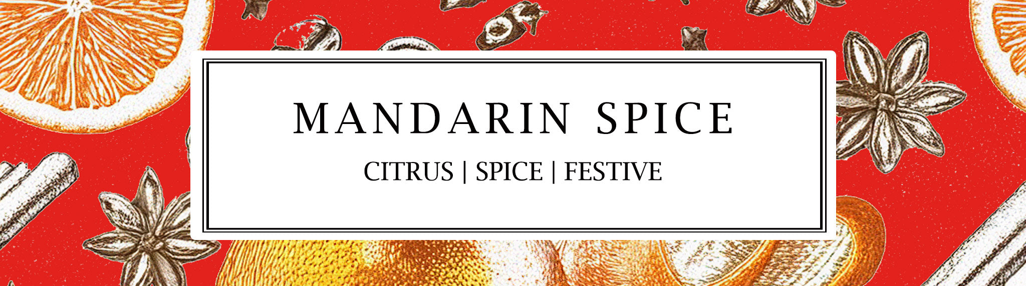 Mandarin Spice natural soy wax candle and reed diffuser – best-selling Christmas fragrance with mandarin, cinnamon, and clove, made with 100% natural essential oils.