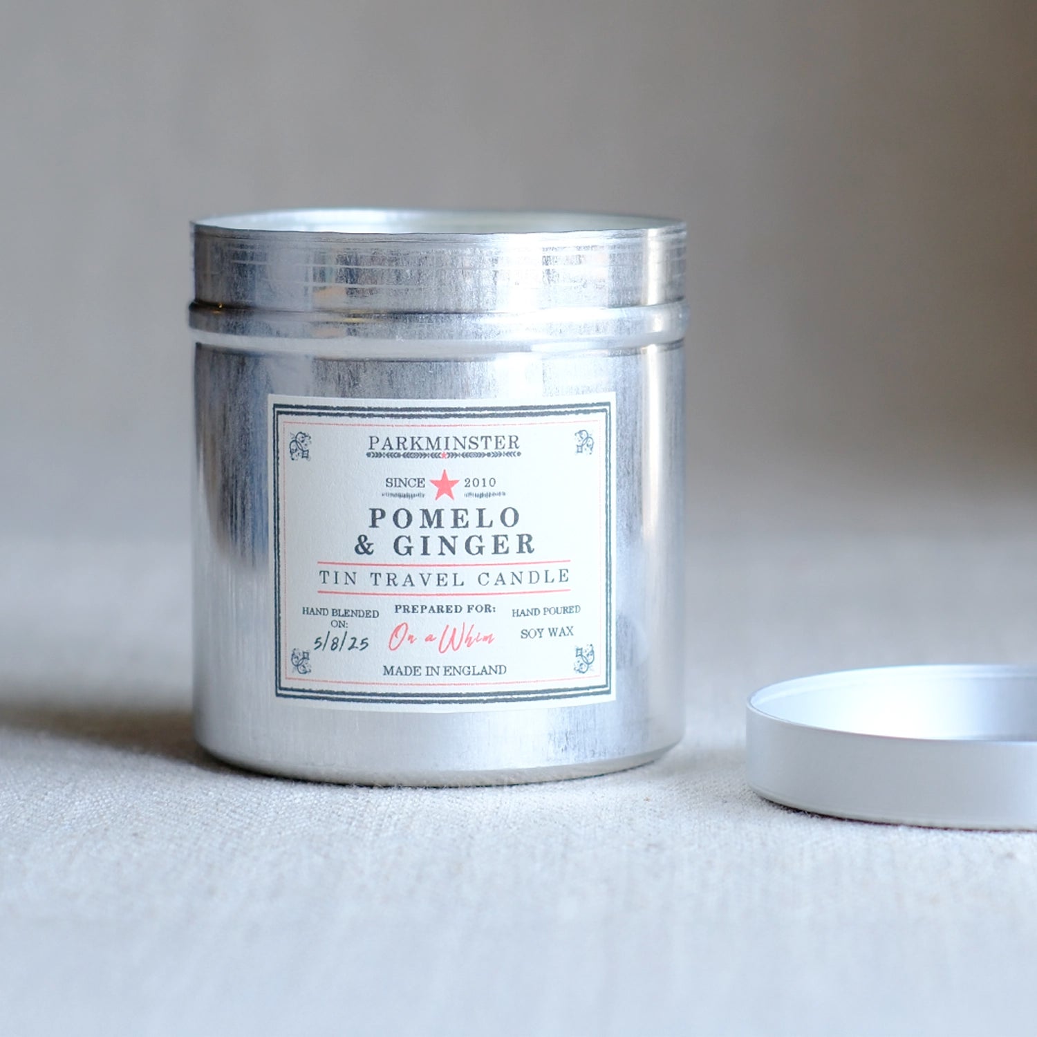 Parkminster natural soy wax scented tin candles – portable, eco-friendly candle gifts and the best candles for her, hand-poured in Cornwall.