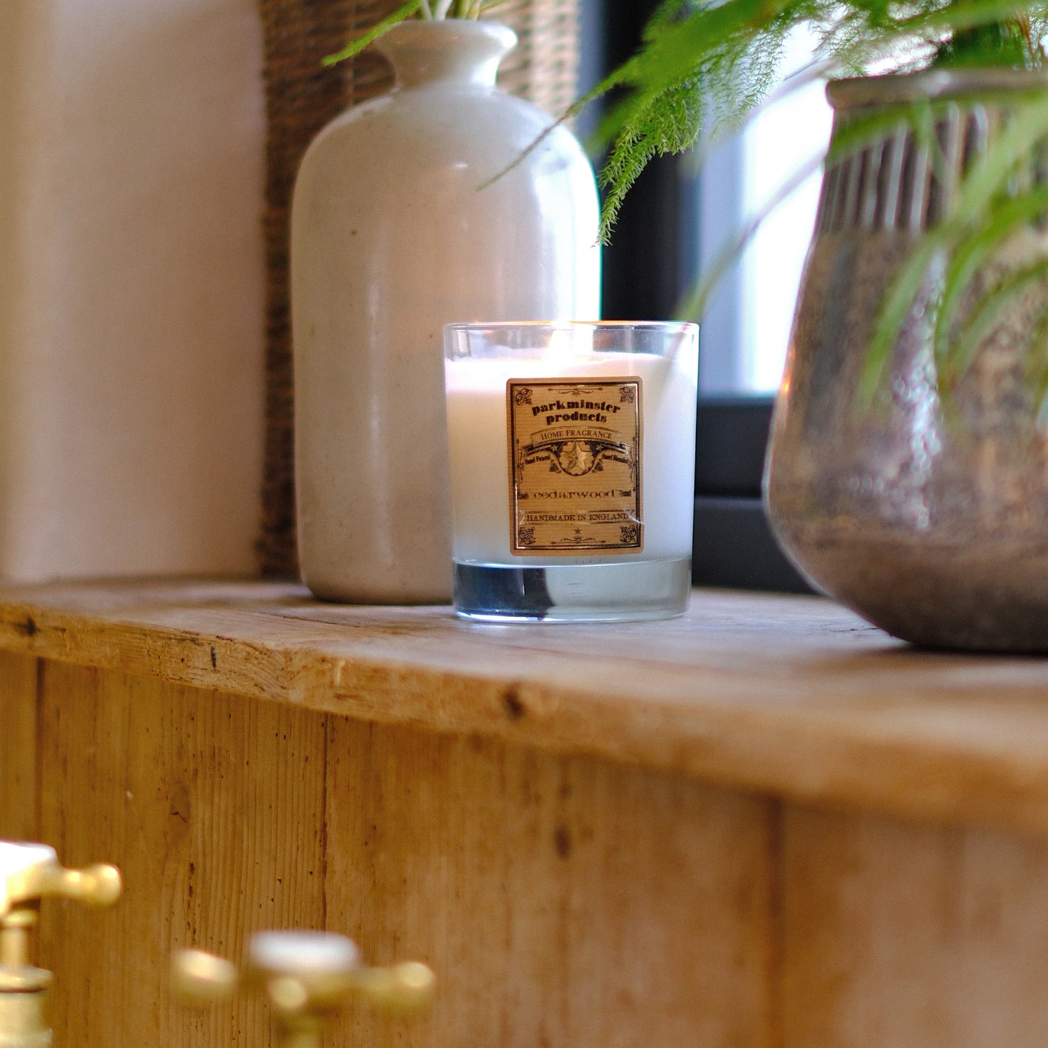 Parkminster's large votive soy wax candles, handcrafted with a unique Cedarwood scent, created in our Cornish workshop by skilled artisans.