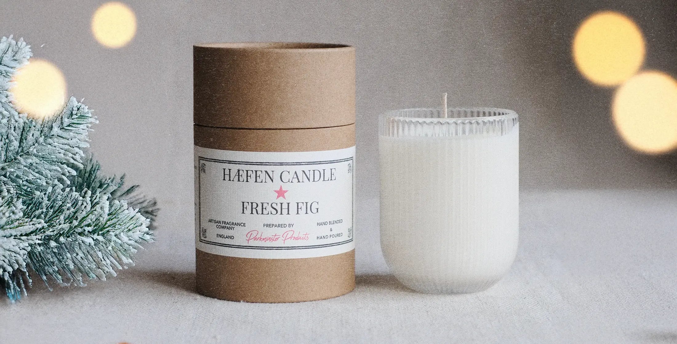 Parkminster Fresh Fig HÆFEN Candle – rich, smooth fig fragrance in a natural soy wax blend, the perfect Christmas candle gift for him and her.