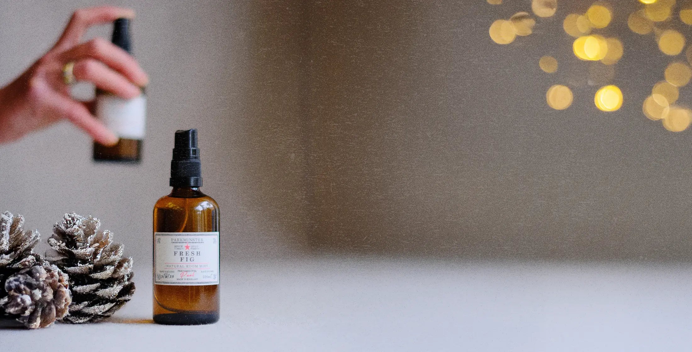 Parkminster Fresh Fig Room Mist – elegant natural home fragrance with warm fig notes, perfect for instantly refreshing your home after Christmas celebrations.