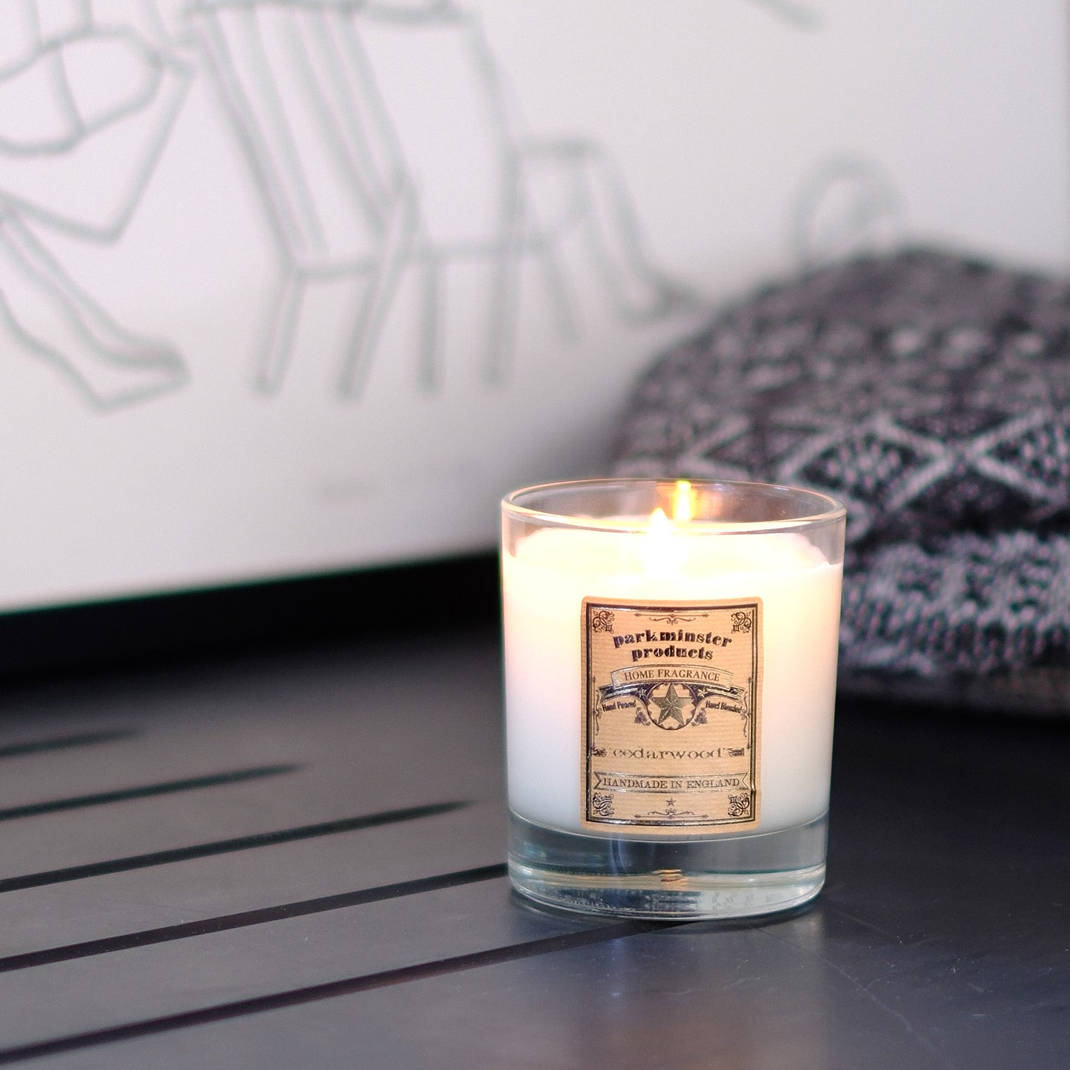 Parkminster's handcrafted large votive soy wax candles in exclusive cedarwood fragrance, made in our Cornish workshop by skilled craftspeople.