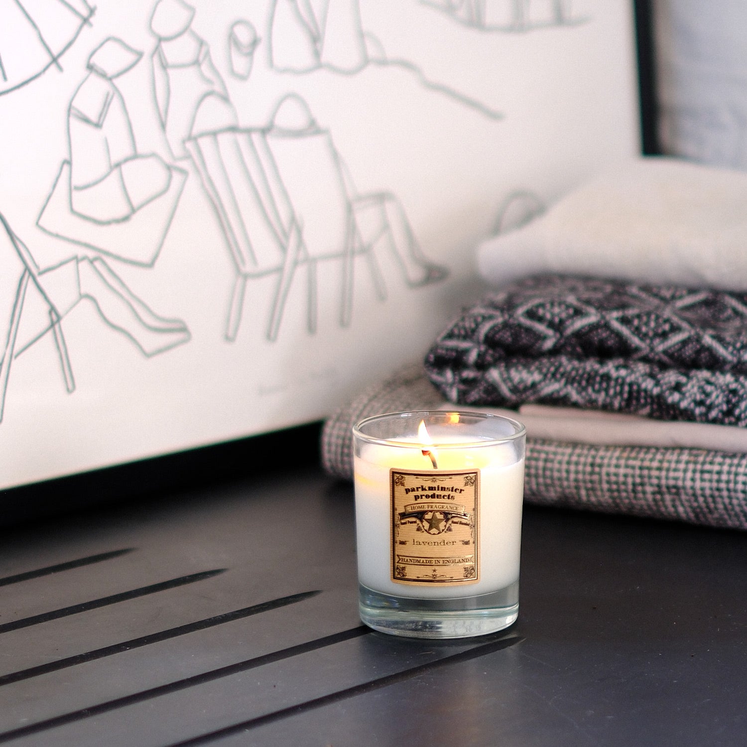 Parkminster Lavender Fragranced Large Votive Candle, hand-blended with exclusive fragrance, plant-based and natural, made in Cornwall