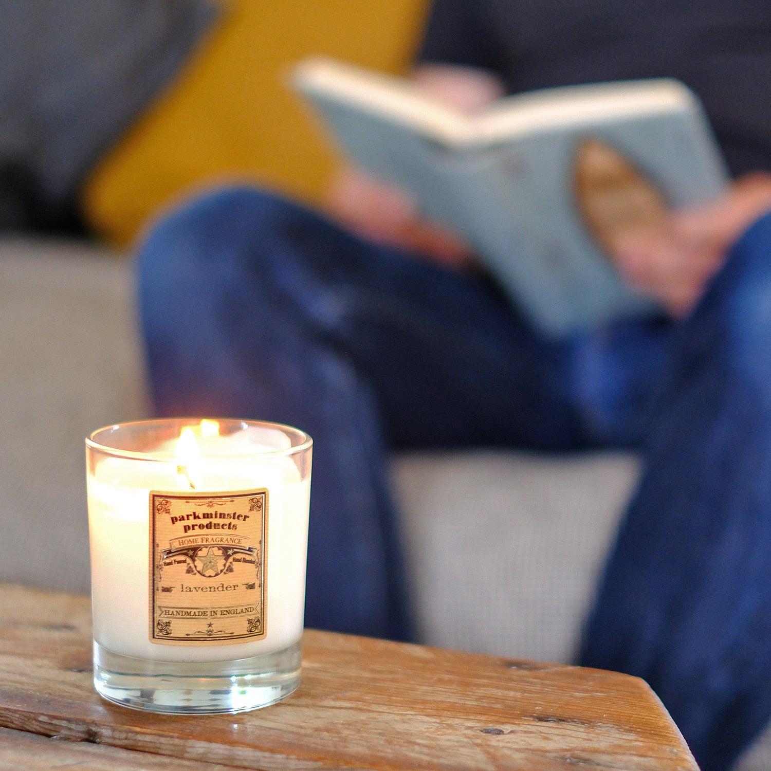 Handcrafted Lavender Fragranced Large Votive Candle by Parkminster, blended with exclusive plant-based ingredients, made in Cornwall