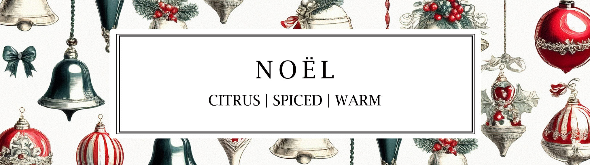 Parkminster Noël natural Christmas fragrance — a warm blend of mandarin, clove, and cinnamon creating a festive citrus-spiced scent perfect for cosy winter homes.