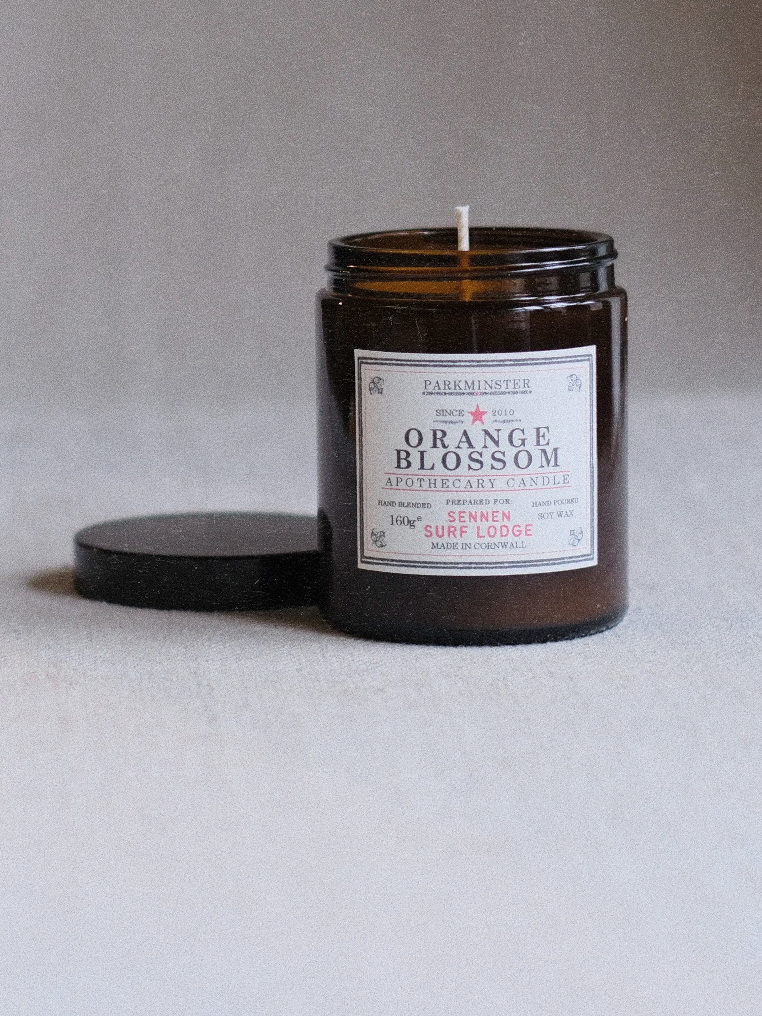 Parkminster Orange Blossom Apothecary Jar Candle – natural soy-wax candle with fresh citrus, delicate white florals and a subtle smoky finish, perfect as a thoughtful candle gift.