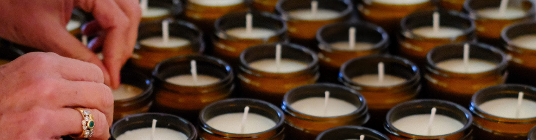 Hand-pouring natural wholesale candles at Parkminster’s Fragrance Workshop in Cornwall. Our skilled candle makers craft scented candles for candle stockists, offering private label candles, white label candles, and own-brand candles for retailers.