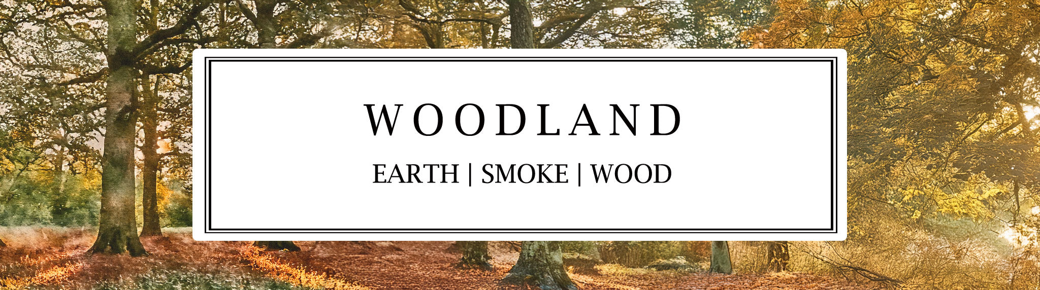Parkminster Woodland botanical reed diffusers and scented candles with earthy oak and smoky hickory notes for a grounding, natural home fragrance experience.