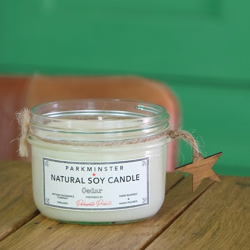 Cedar Scented -Vintage-Star-Jar-Candle-Star-Collection-Jar-Candle-280g-Parkminster-Home-Fragrance-Soy-Wax-Essential-Oil
