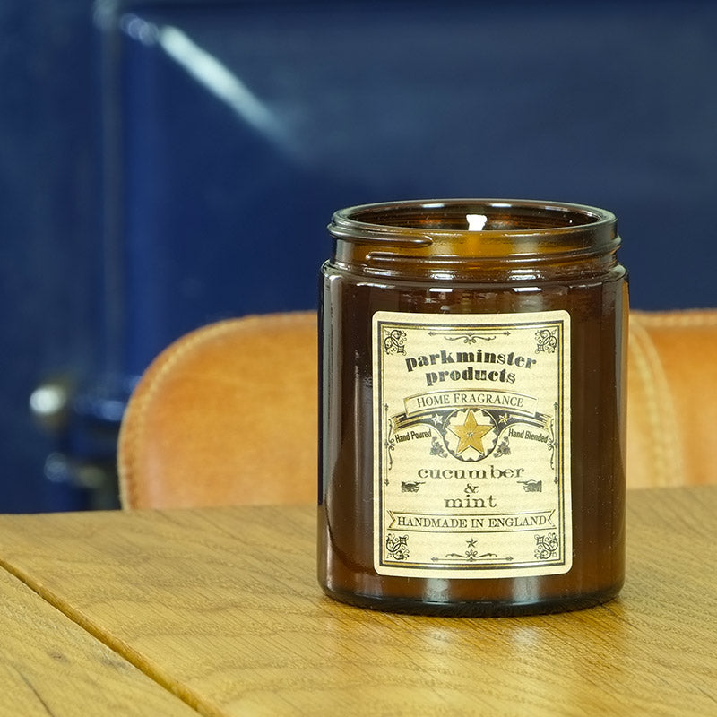 Cucumber & Mint Scented Jar Candle 180g - Parkminster Home Fragrance Company - Made in England
