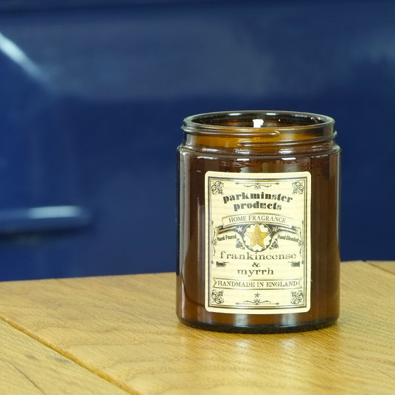 Frankincense & Myrrh Christmas Scented Jar Candle 180g - Parkminster Home Fragrance Company - Made in England