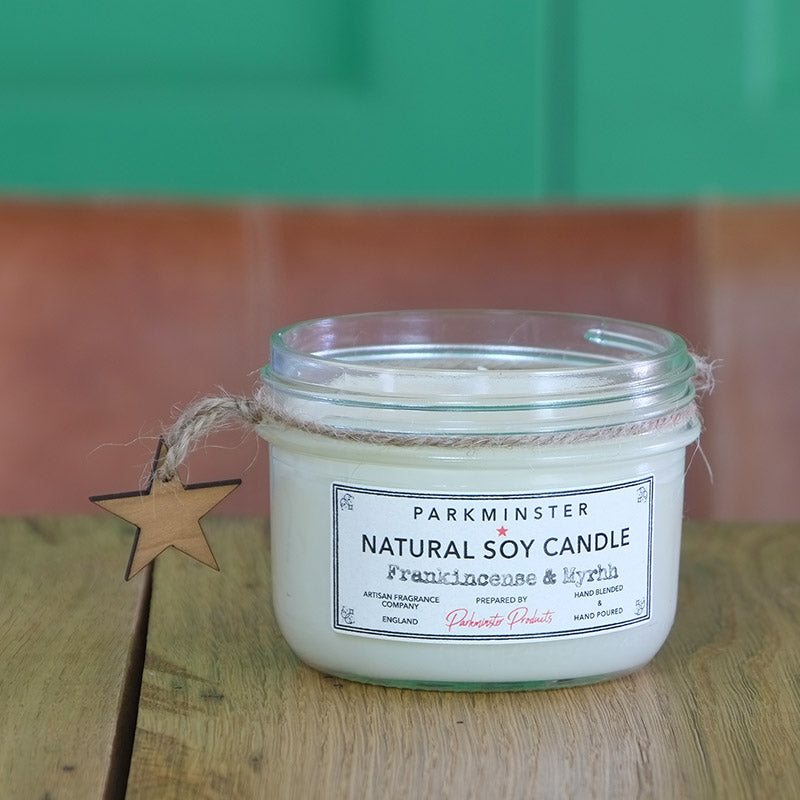 Frankincense & Myrrh - Christmas Scented - Vintage Star Jar Candle - 280g