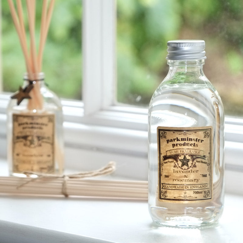 Lavender & Rosemary scented Reed Diffuser Refill 200ml 6.6fl oz By Parkminster Home Fragrance Company Cornwall