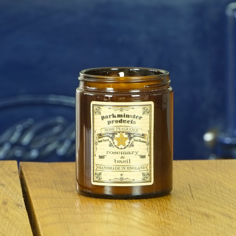 Rosemary & Basil Scented Jar Candle 180g - Parkminster Home Fragrance Company - Made in England