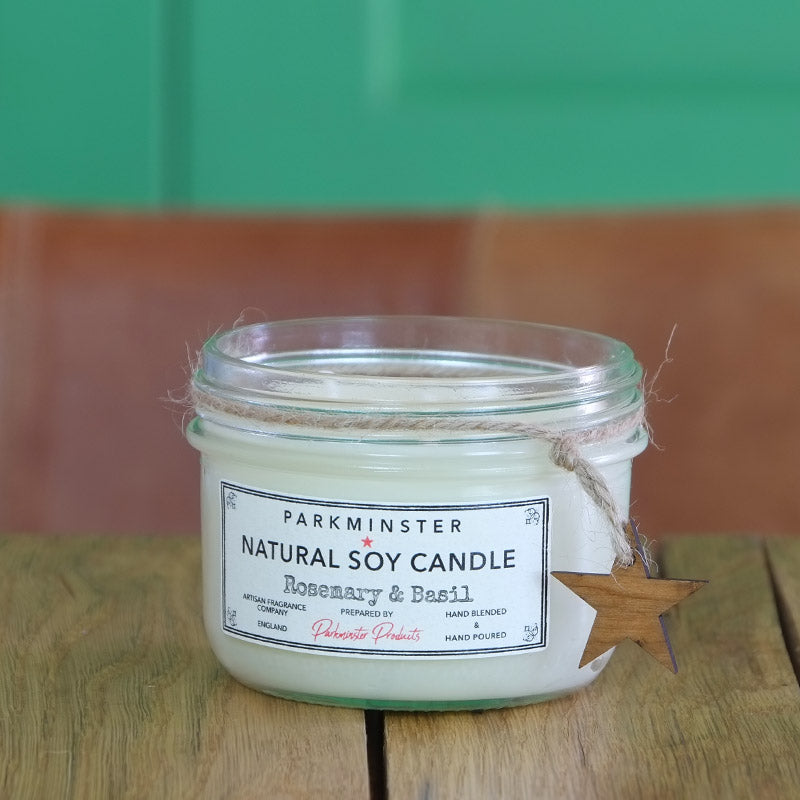 Rosemary & Basil Jar Scented Candle 280g by Parkminster Home Fragrance Company