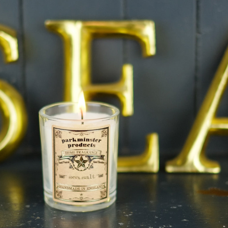 Sea Salt Scented Limited Edition Votive Candle 90g Parkminster Home Fragrance Company made in Cornwall using Natural Ingredients