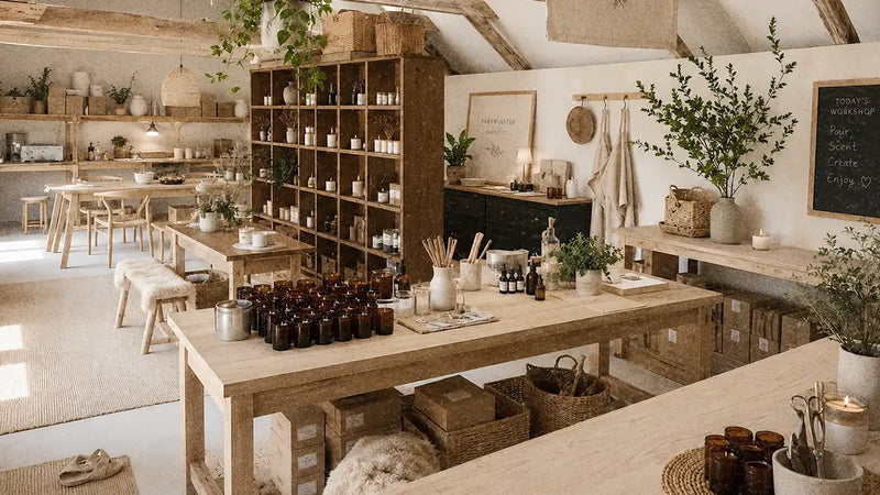 The Parkminster Fragrance Workshop where every luxury scented candle and reed diffuser is handmade to order using premium plant-based waxes and carefully selected fragrance ingredients.