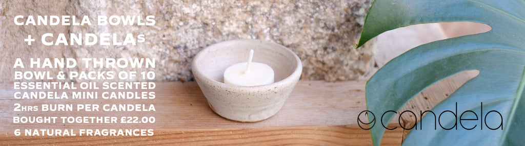 Candela - mini essential oil and soy wax scented candles from Parkminster - sustainable and handmade in Cornwall - Ceramic Bowl & Candela Mini Candles