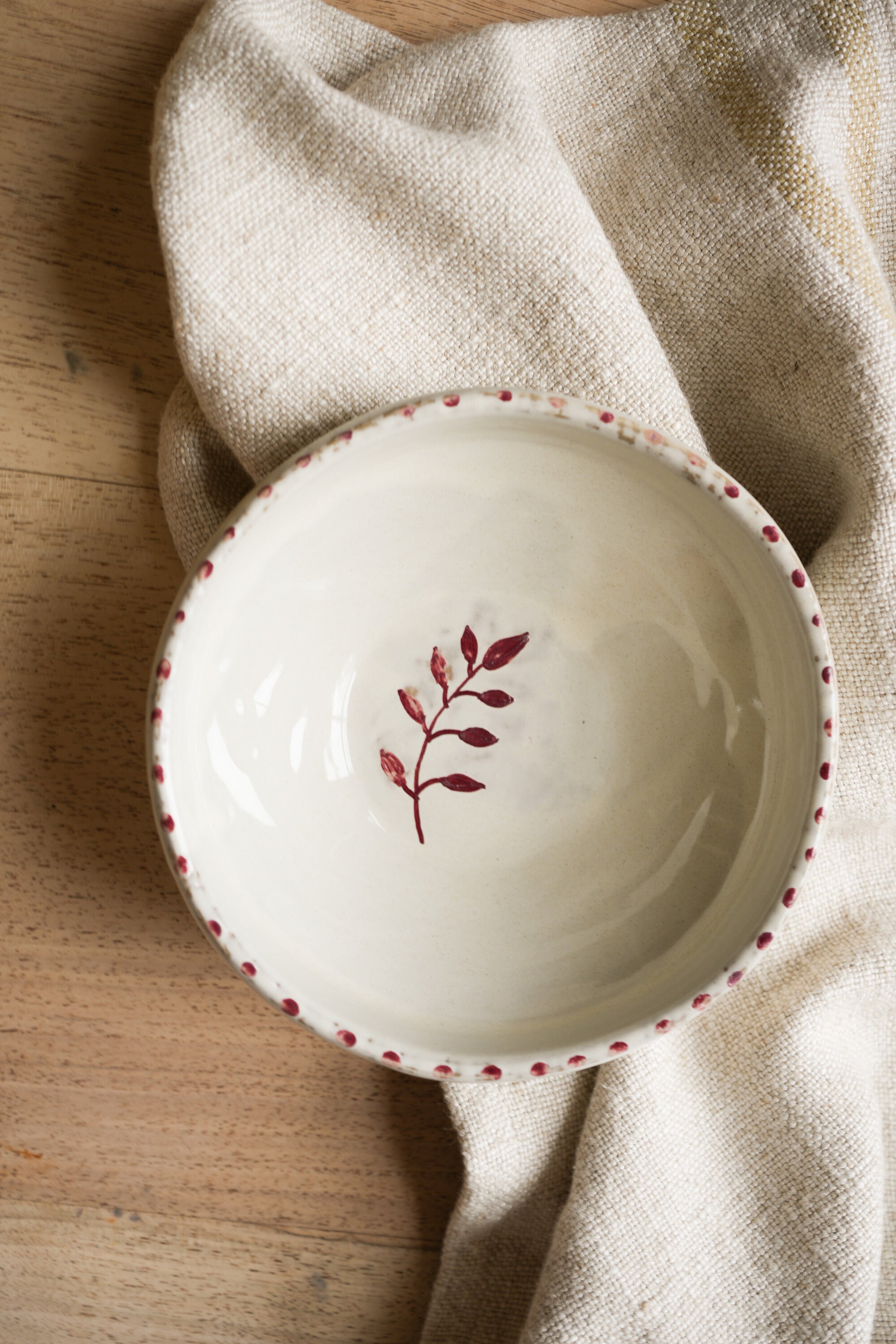 Hand Painted Botanic Snack Bowl - Brick curated home decor piece by Parkminster Living