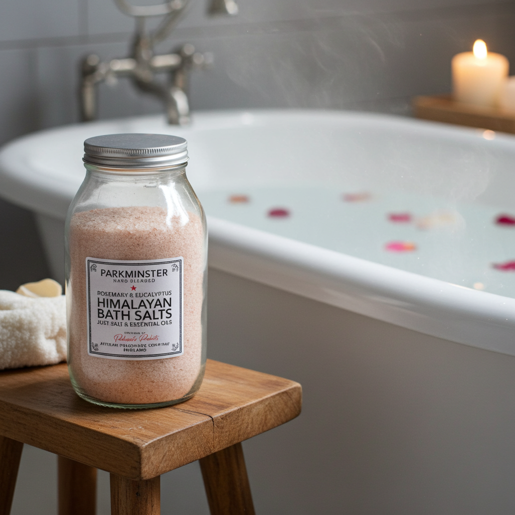 Rosemary & Eucalyptus - Himalayan Bath Salt Jar - 575g - Parkminster - Beautifully Scented Candles & Reed Diffusers for the Home